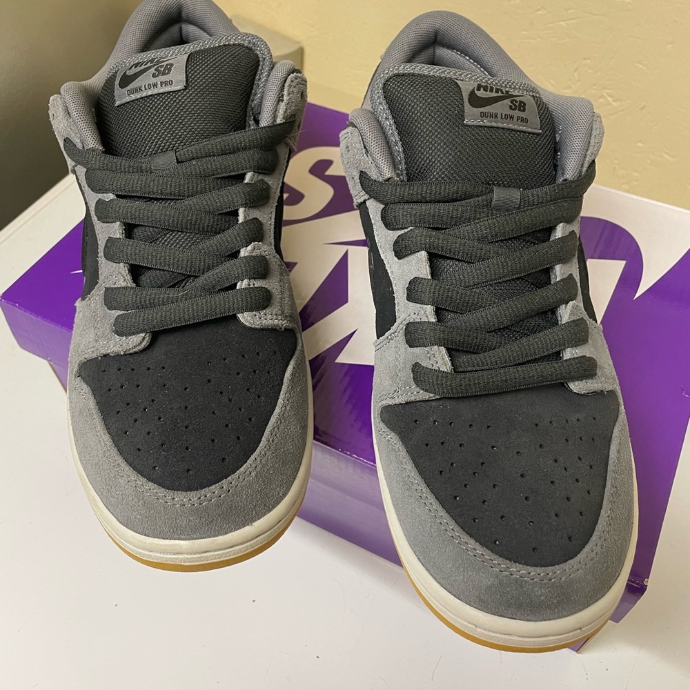 Nike SB Dunk Low Pro Men's Sneakers - Black and Gray Suede